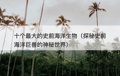 十个最大的史前海洋生物（探秘史前海洋巨兽的神秘世界）-图1