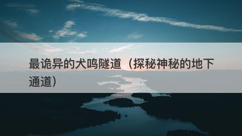 最诡异的犬鸣隧道（探秘神秘的地下通道）-图1