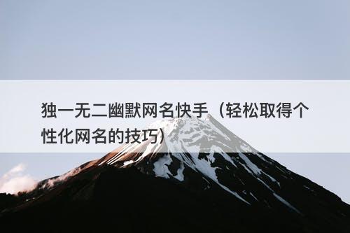 独一无二幽默网名快手（轻松取得个性化网名的技巧）-图1