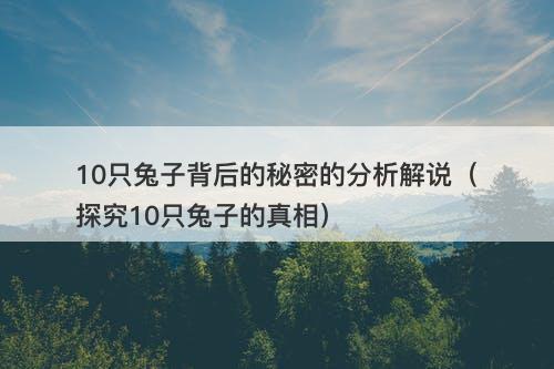 10只兔子背后的秘密的分析解说（探究10只兔子的真相）