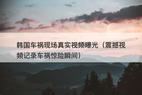 韩国车祸现场真实视频曝光(震撼视频记录车祸惊险瞬间)-图1 韩国车祸现场真实视频曝光(震撼视频记录车祸惊险瞬间)-图1