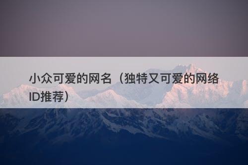 小众可爱的网名（独特又可爱的网络ID推荐）