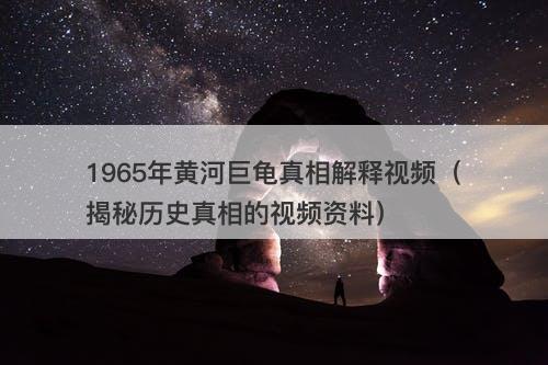 1965年黄河巨龟真相解释视频（揭秘历史真相的视频资料）-图1