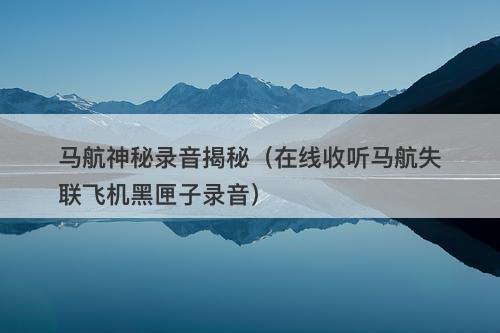 马航神秘录音揭秘（在线收听马航失联飞机黑匣子录音）-图1