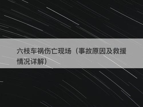 六枝车祸伤亡现场(事故原因及救援情况详解)-图1 六枝车祸伤亡现场(事故原因及救援情况详解)-图1