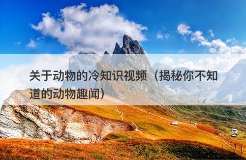 关于动物的冷知识视频（揭秘你不知道的动物趣闻）-图1