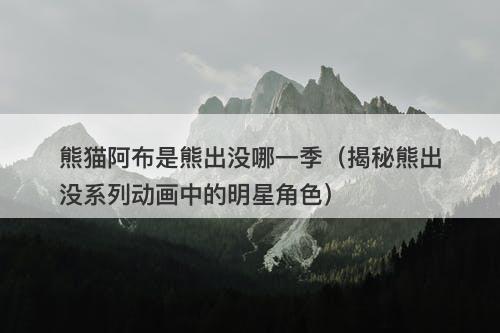 熊猫阿布是熊出没哪一季（揭秘熊出没系列动画中的明星角色）-图1