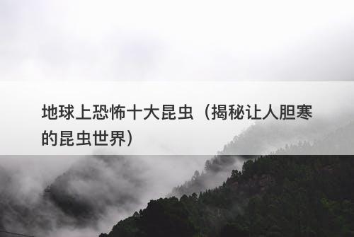 地球上恐怖十大昆虫（揭秘让人胆寒的昆虫世界）-图1