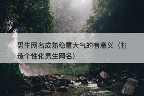男生网名成熟稳重大气的有意义（打造个性化男生网名）-图1