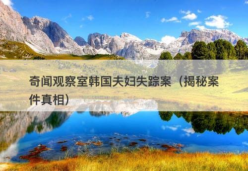 奇闻观察室韩国夫妇失踪案（揭秘案件真相）-图1