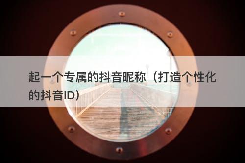 起一个专属的抖音昵称（打造个性化的抖音ID）-图1