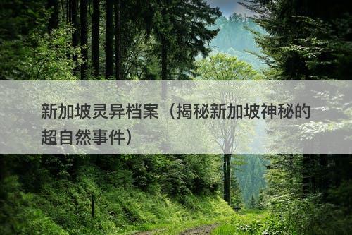 新加坡灵异档案（揭秘新加坡神秘的超自然事件）-图1