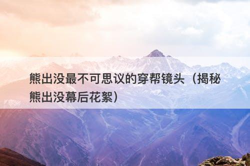 熊出没最不可思议的穿帮镜头（揭秘熊出没幕后花絮）-图1