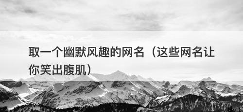 取一个幽默风趣的网名（这些网名让你笑出腹肌）-图1