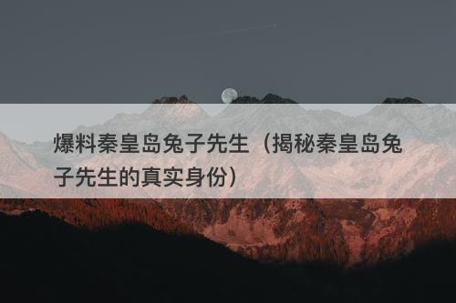 爆料秦皇岛兔子先生（揭秘秦皇岛兔子先生的真实身份）-图1