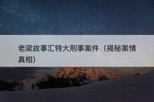 老梁故事汇特大刑事案件（揭秘案情真相）-图1
