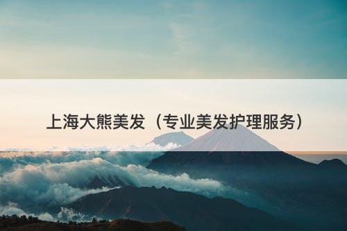 上海大熊美发(专业美发护理服务)-图1 上海大熊美发(专业美发护理服务)-图1