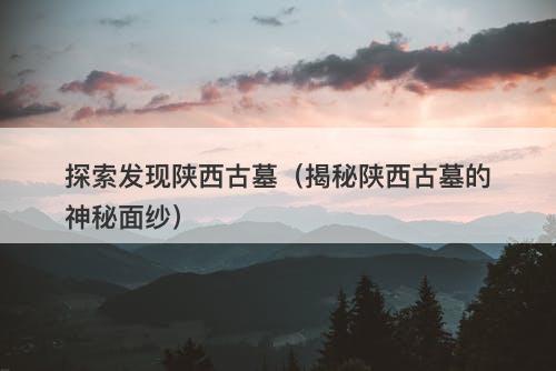 探索发现陕西古墓（揭秘陕西古墓的神秘面纱）-图1