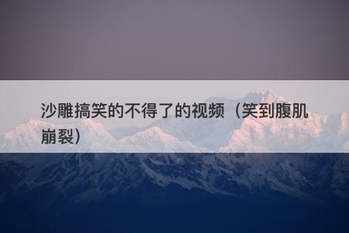 沙雕搞笑的不得了的视频（笑到腹肌崩裂）-图1