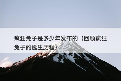 疯狂兔子是多少年发布的（回顾疯狂兔子的诞生历程）-图1