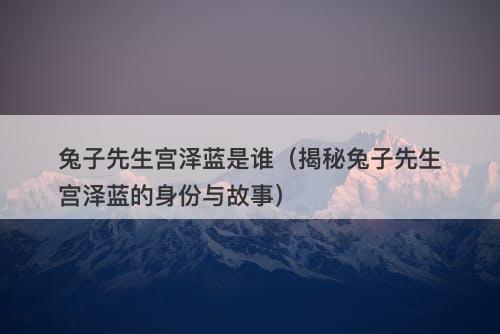 兔子先生宫泽蓝是谁（揭秘兔子先生宫泽蓝的身份与故事）-图1