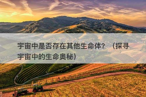 宇宙中是否存在其他生命体？（探寻宇宙中的生命奥秘）-图1