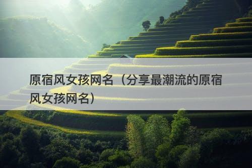 原宿风女孩网名（分享最潮流的原宿风女孩网名）-图1