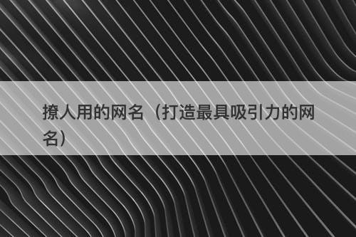 撩人用的网名(打造最具吸引力的网名)-图1 撩人用的网名(打造最具吸引力的网名)-图1