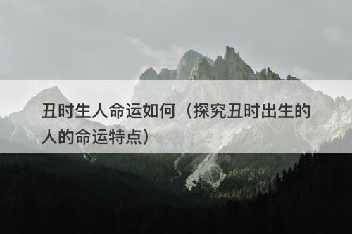 丑时生人命运如何（探究丑时出生的人的命运特点）-图1