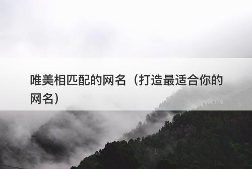 唯美相匹配的网名(打造最适合你的网名)-图1 唯美相匹配的网名(打造最适合你的网名)-图1