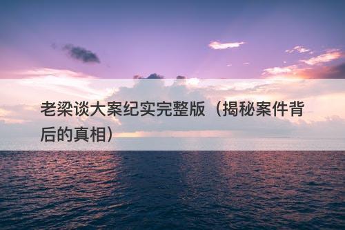 老梁谈大案纪实完整版（揭秘案件背后的真相）-图1