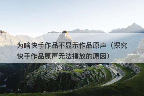 为啥快手作品不显示作品原声（探究快手作品原声无法播放的原因）-图1