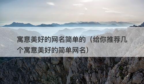 寓意美好的网名简单的（给你推荐几个寓意美好的简单网名）-图1