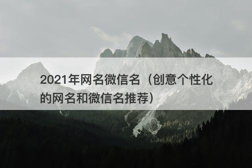 2021年网名微信名（创意个性化的网名和微信名推荐）-图1