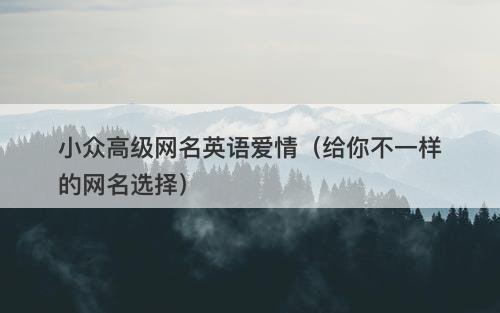 小众高级网名英语爱情(给你不一样的网名选择)-图1 小众高级网名英语爱情(给你不一样的网名选择)-图1