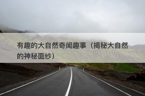有趣的大自然奇闻趣事（揭秘大自然的神秘面纱）-图1
