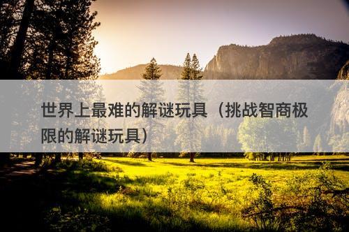 世界上最难的解谜玩具（挑战智商极限的解谜玩具）