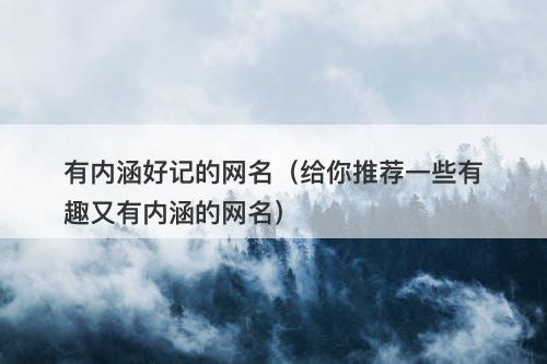 有内涵好记的网名（给你推荐一些有趣又有内涵的网名）