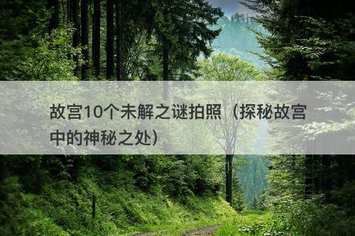 故宫10个未解之谜拍照（探秘故宫中的神秘之处）