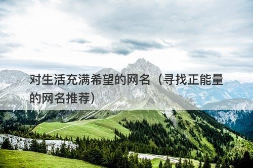 对生活充满希望的网名（寻找正能量的网名推荐）