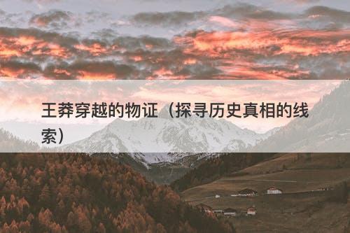 王莽穿越的物证（探寻历史真相的线索）-图1