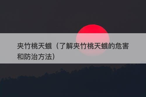 夹竹桃天蛾（了解夹竹桃天蛾的危害和防治方法）-图1