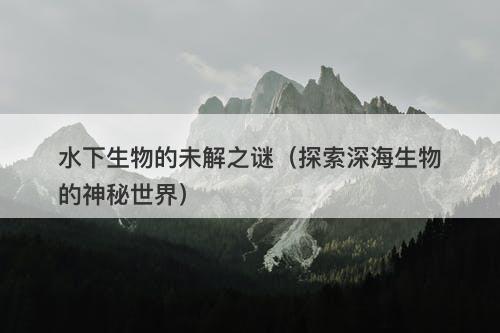 水下生物的未解之谜（探索深海生物的神秘世界）