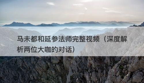 马未都和延参法师完整视频（深度解析两位大咖的对话）