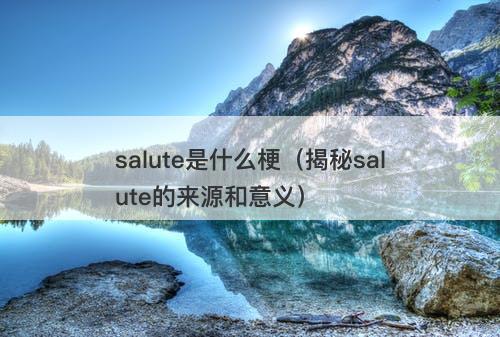 salute是什么梗（揭秘salute的来源和意义）-图1