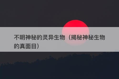 不明神秘的灵异生物（揭秘神秘生物的真面目）-图1