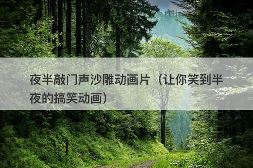 夜半敲门声沙雕动画片（让你笑到半夜的搞笑动画）