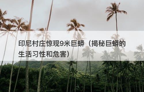 印尼村庄惊现9米巨蟒（揭秘巨蟒的生活习性和危害）