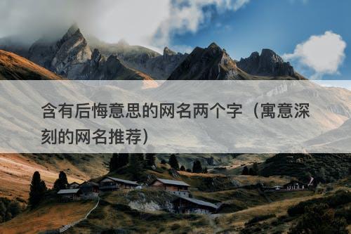 含有后悔意思的网名两个字（寓意深刻的网名推荐）-图1