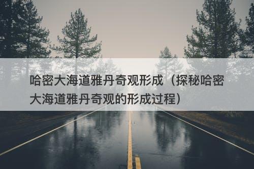 哈密大海道雅丹奇观形成（探秘哈密大海道雅丹奇观的形成过程）-图1